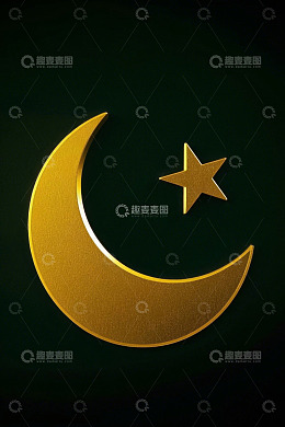 金色星月符号图案素材