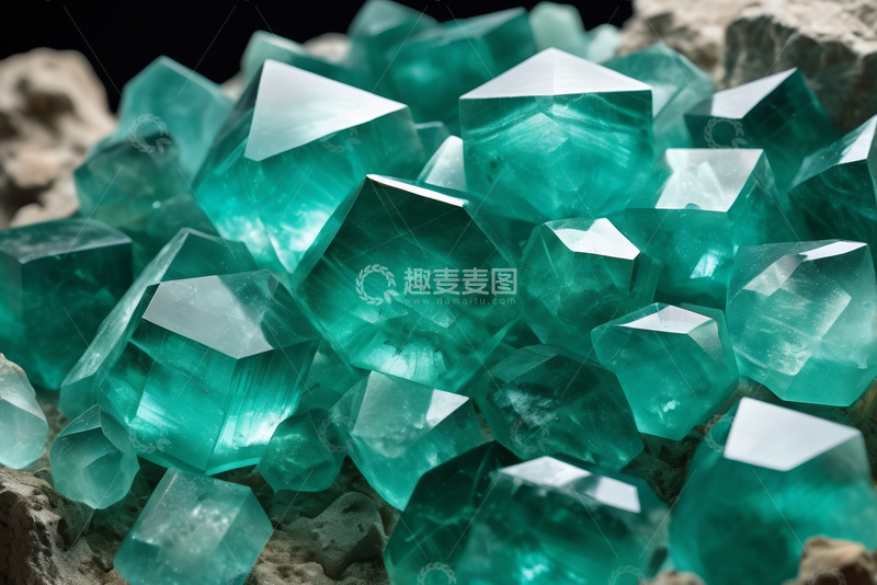 高清大图下载【趣麦麦图】绿色水晶矿物特写