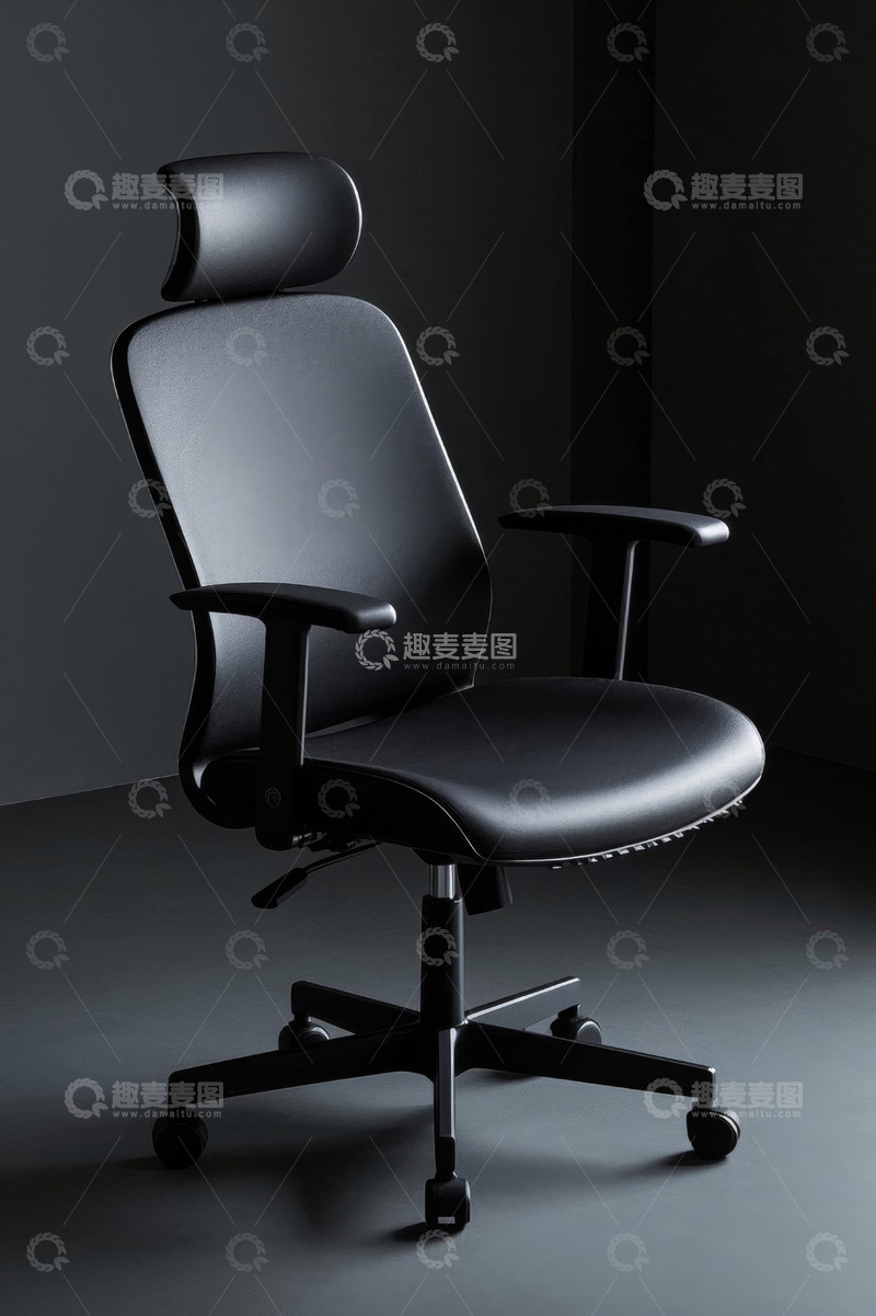 高清大图下载【趣麦麦图】现代黑色办公椅素材