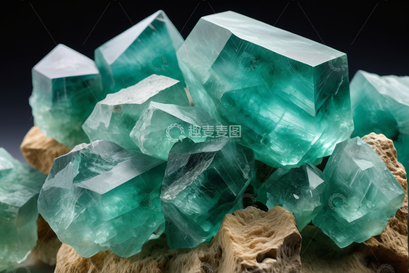 高清大图下载【趣麦麦图】绿色水晶矿石特写