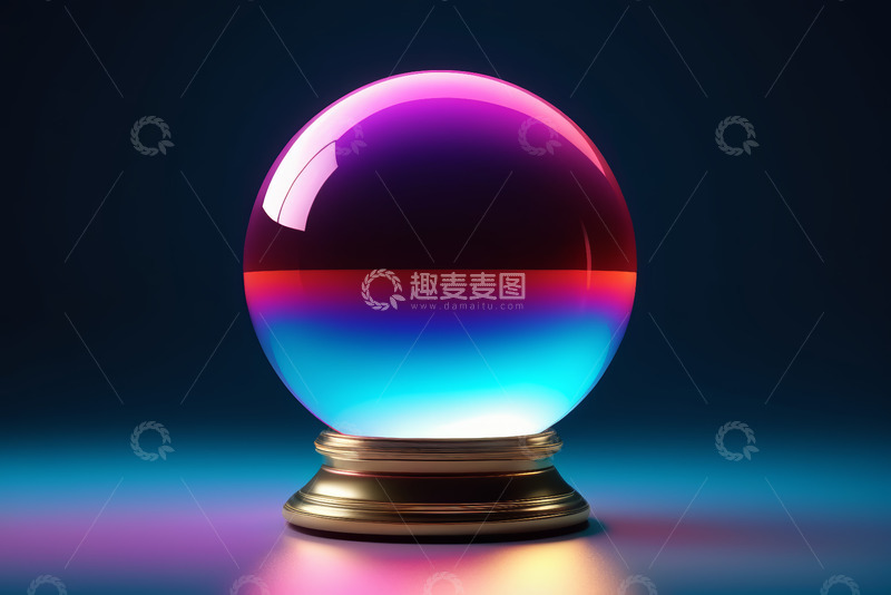 高清大图下载【趣麦麦图】彩色光效水晶球特写