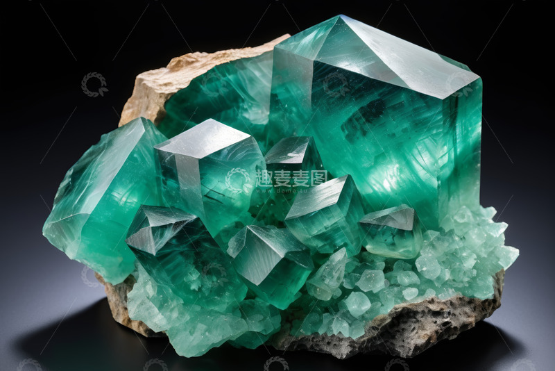 高清大图下载【趣麦麦图】绿色晶体矿物特写素材