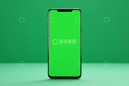 绿色背景智能手机展示