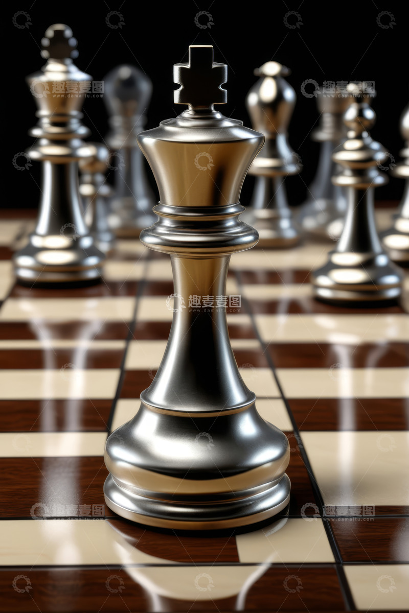 高清大图下载【趣麦麦图】国际象棋棋盘上的国王棋子