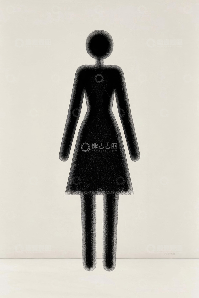 高清大图下载【趣麦麦图】站立的女性标识图案