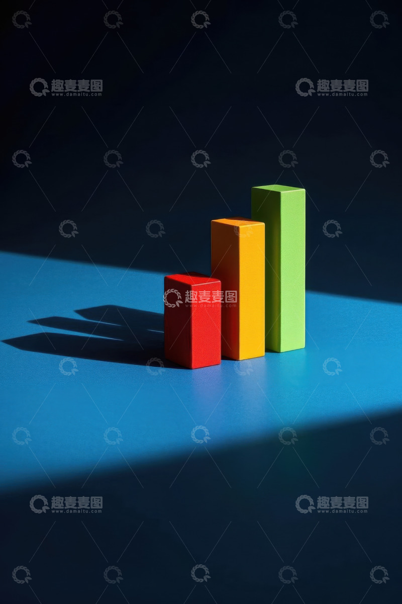高清大图下载【趣麦麦图】彩色柱状图表静物