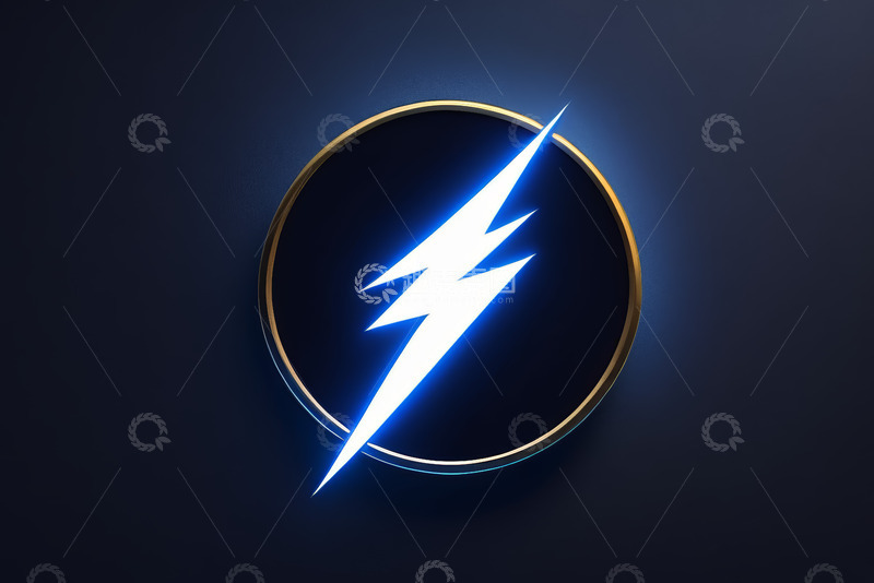 高清大图下载【趣麦麦图】蓝色闪电标志设计素材