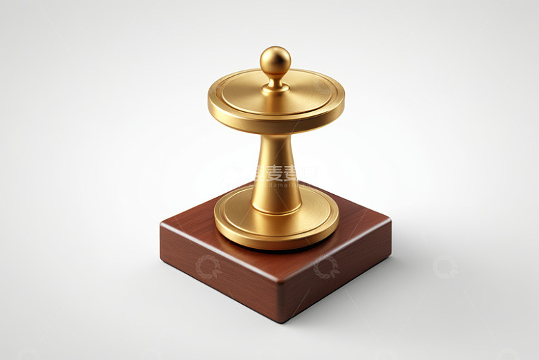 金色奖杯模型特写