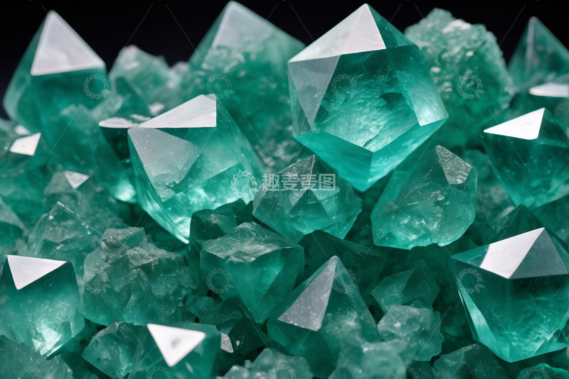 高清大图下载【趣麦麦图】绿色水晶微距特写