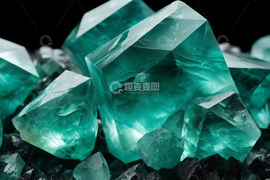 绿水晶微距特写素材