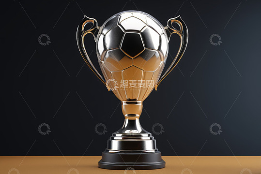 足球形状奖杯特写