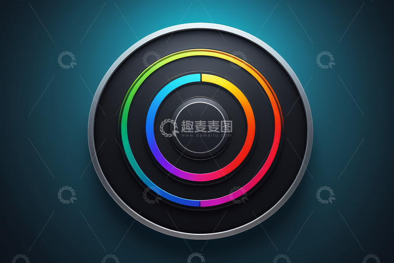 高清大图下载【趣麦麦图】多彩圆形按钮设计图