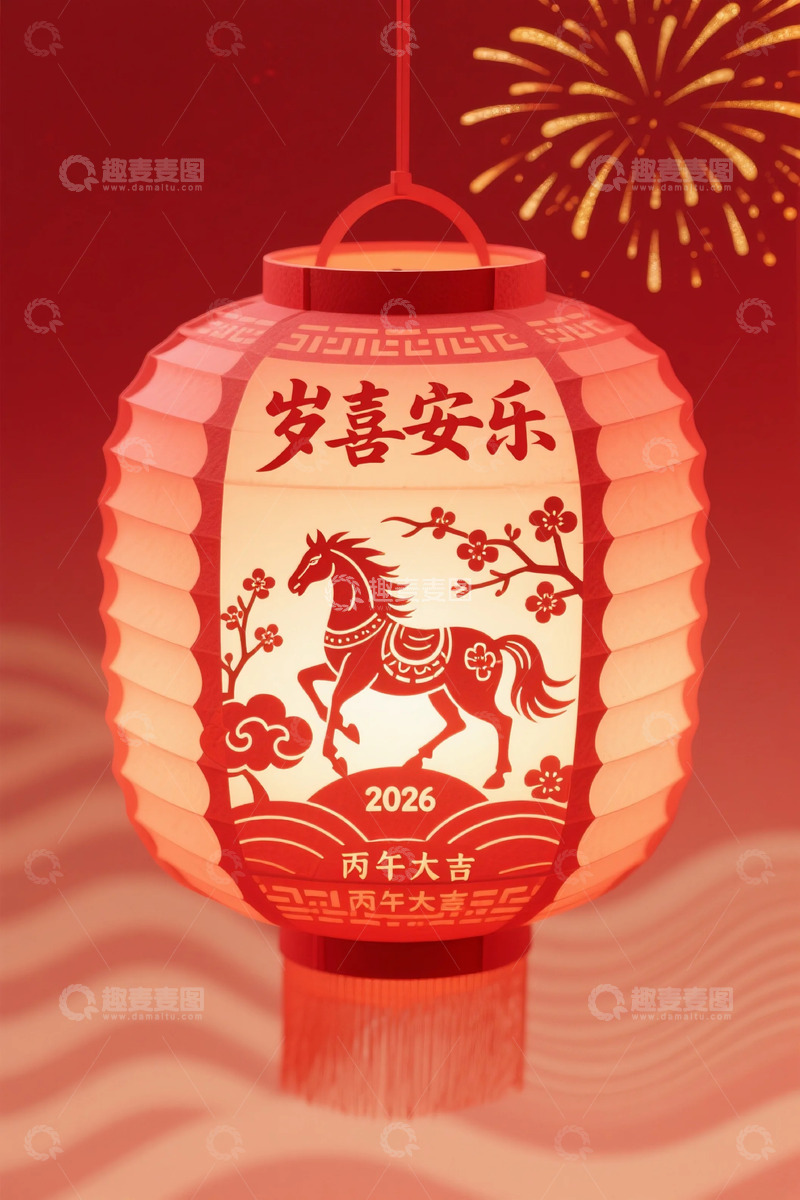 高清大图下载【趣麦麦图】春节喜庆灯笼插画设计素材