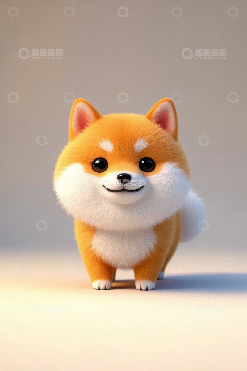 高清大图下载【趣麦麦图】可爱卡通小狗特写