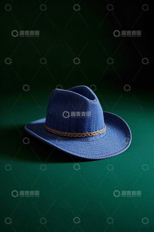 蓝色牛仔帽静物拍摄素材