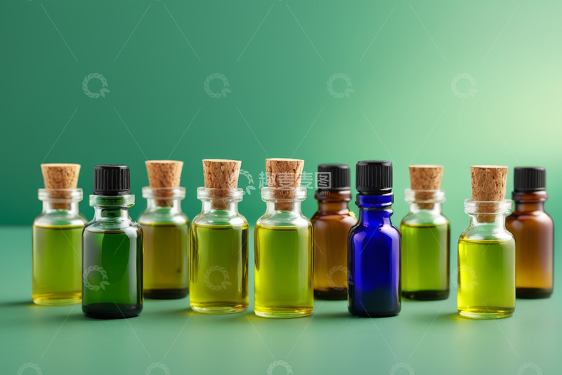 高清大图下载【趣麦麦图】多色小瓶精油摆放场景