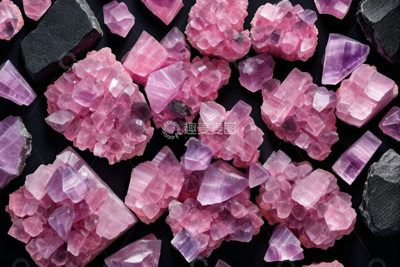 高清大图下载【趣麦麦图】粉色水晶宝石特写