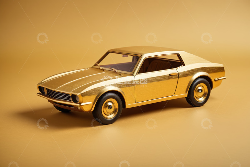 高清大图下载【趣麦麦图】金色复古汽车展示