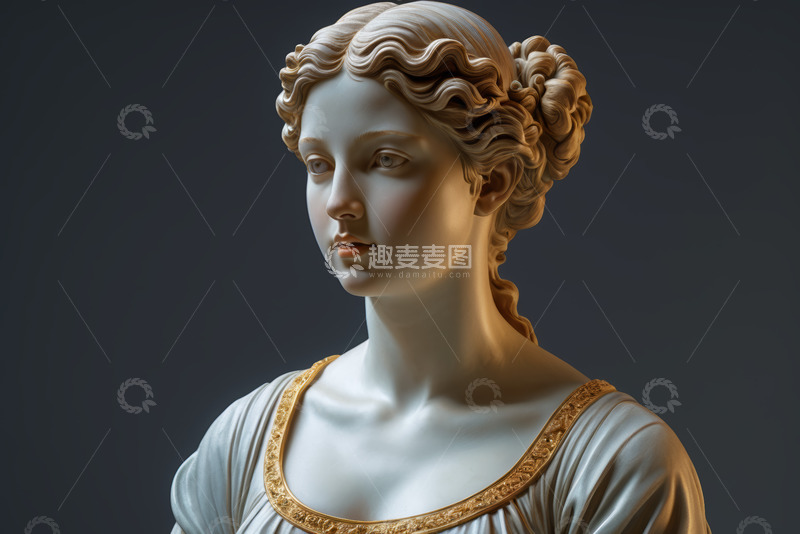 高清大图下载【趣麦麦图】古典女性雕塑半身像