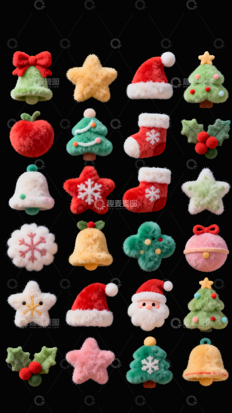 源文件下载【趣麦麦图】3d毛绒圣诞元素7