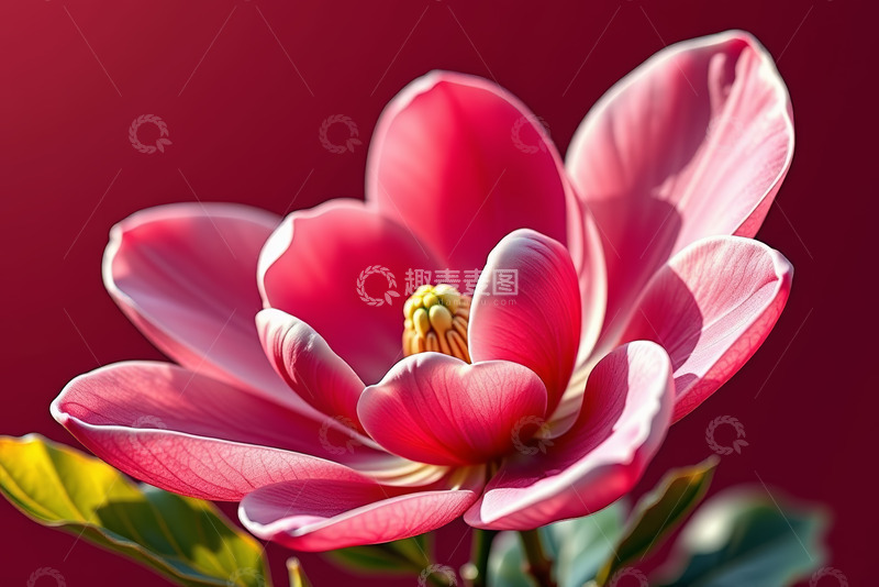 高清大图下载【趣麦麦图】特写粉色盛开玉兰花