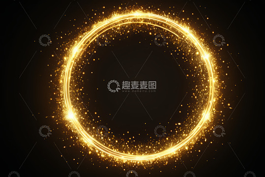 金色发光粒子圆环背景