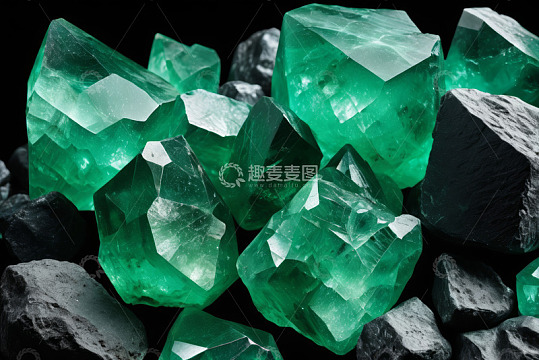 绿色水晶矿石特写素材