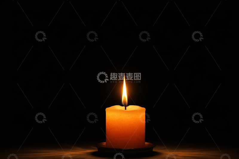 高清大图下载【趣麦麦图】燃烧的蜡烛特写