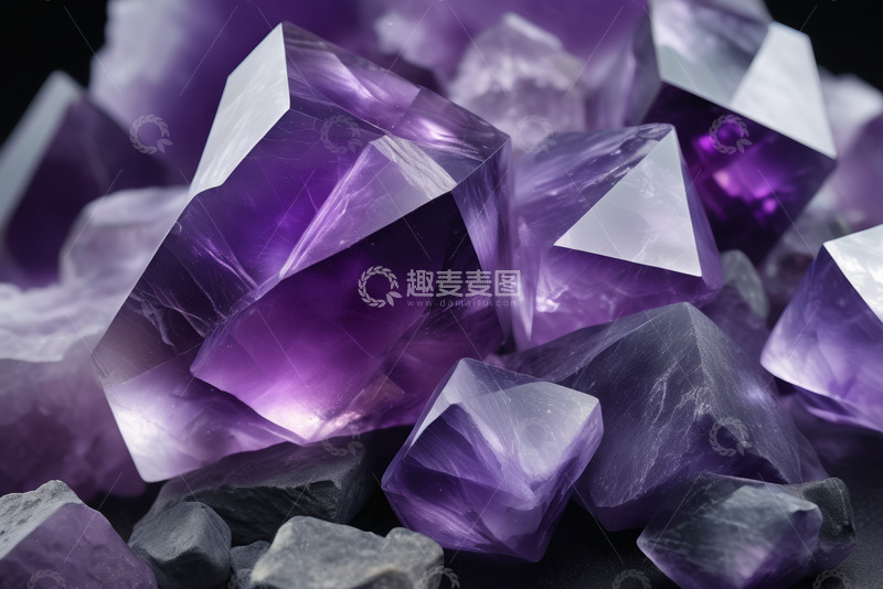 高清大图下载【趣麦麦图】紫色水晶特写