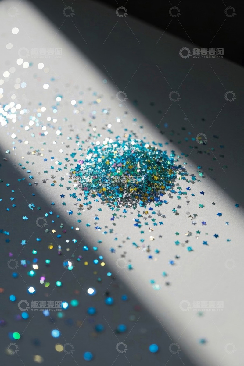 高清大图下载【趣麦麦图】散落星形闪亮亮片特写