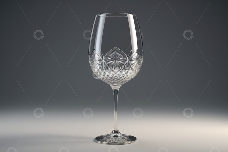 高清大图下载【趣麦麦图】透明雕花高脚玻璃酒杯