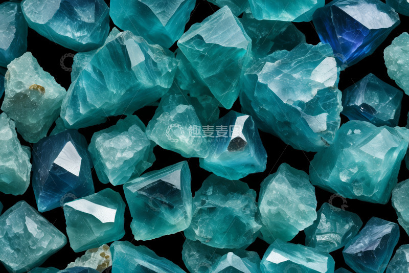 高清大图下载【趣麦麦图】蓝绿色水晶宝石特写