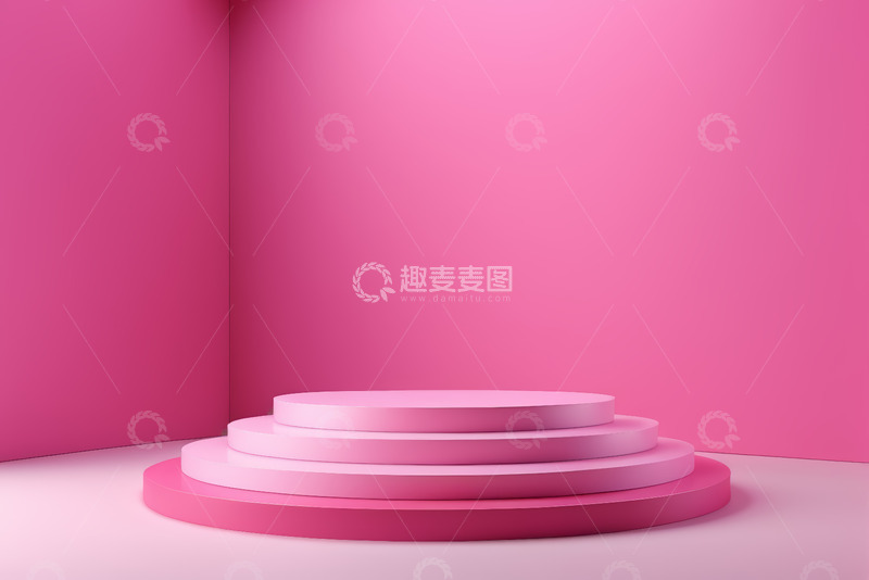 高清大图下载【趣麦麦图】粉色背景多层圆形展示台