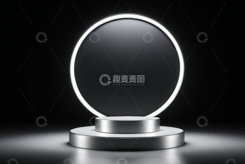 高清大图下载【趣麦麦图】圆形发光展示台