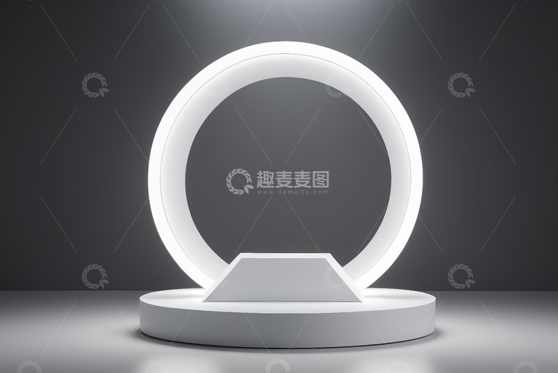 高清大图下载【趣麦麦图】现代发光展示台场景
