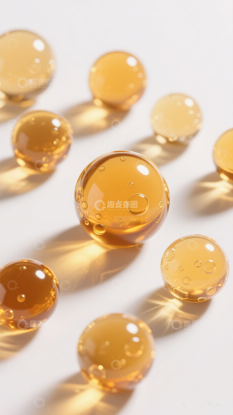 高清大图下载【趣麦麦图】金黄色胶囊光影效果摄影