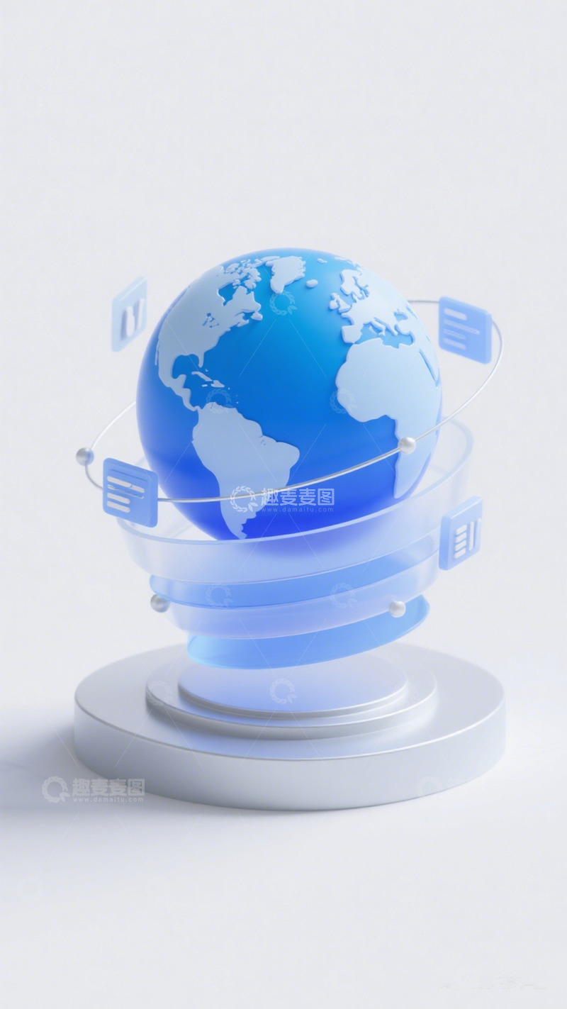 高清大图下载【趣麦麦图】科技地球信息化展示模型