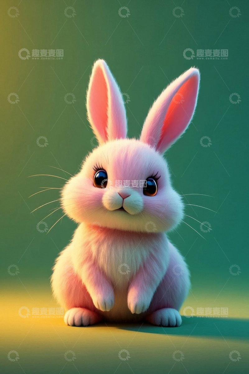 高清大图下载【趣麦麦图】可爱粉色兔子特写