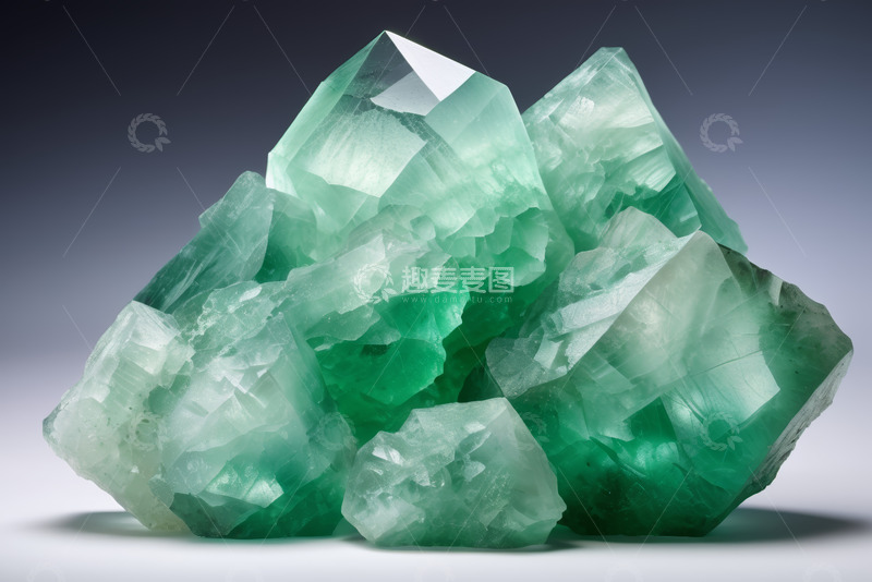 高清大图下载【趣麦麦图】绿色水晶矿石特写