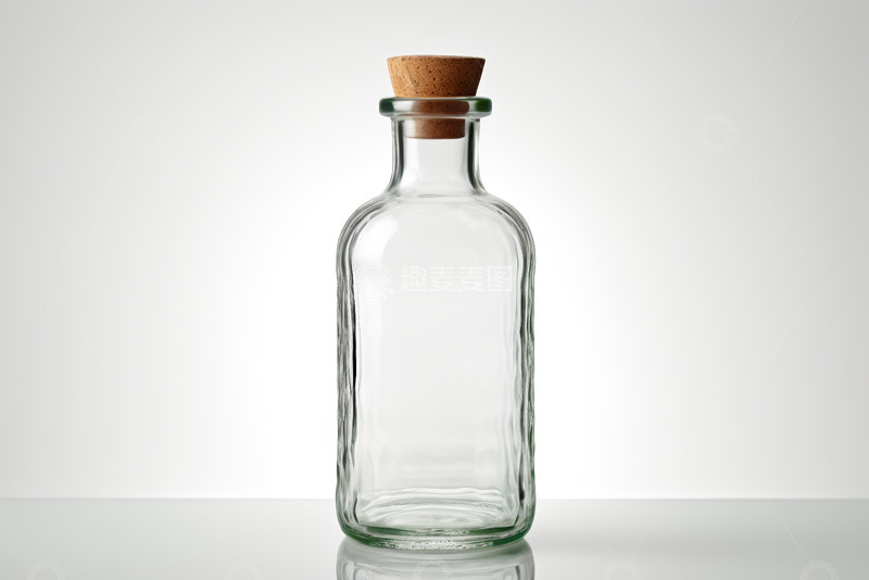 高清大图下载【趣麦麦图】透明玻璃瓶带软木塞静物素材