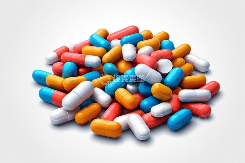 高清大图下载【趣麦麦图】彩色胶囊药物特写