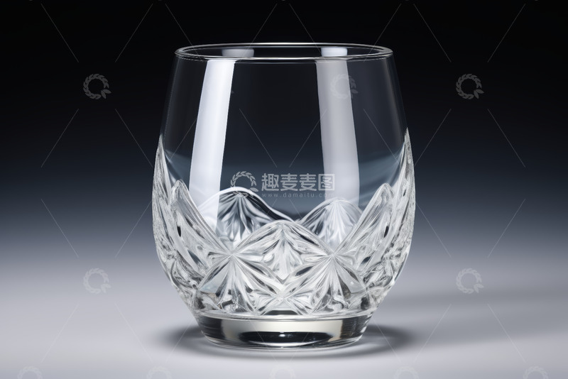 高清大图下载【趣麦麦图】透明雕花玻璃酒杯静物