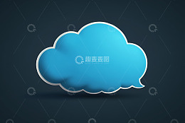蓝色云形图标素材