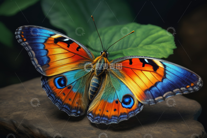 高清大图下载【趣麦麦图】色彩斑斓蝴蝶特写