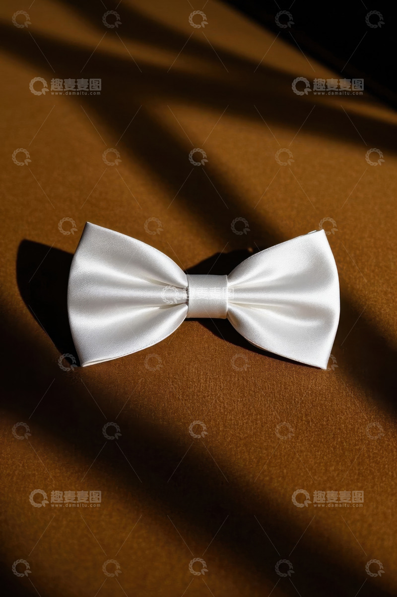 高清大图下载【趣麦麦图】白色蝴蝶结特写