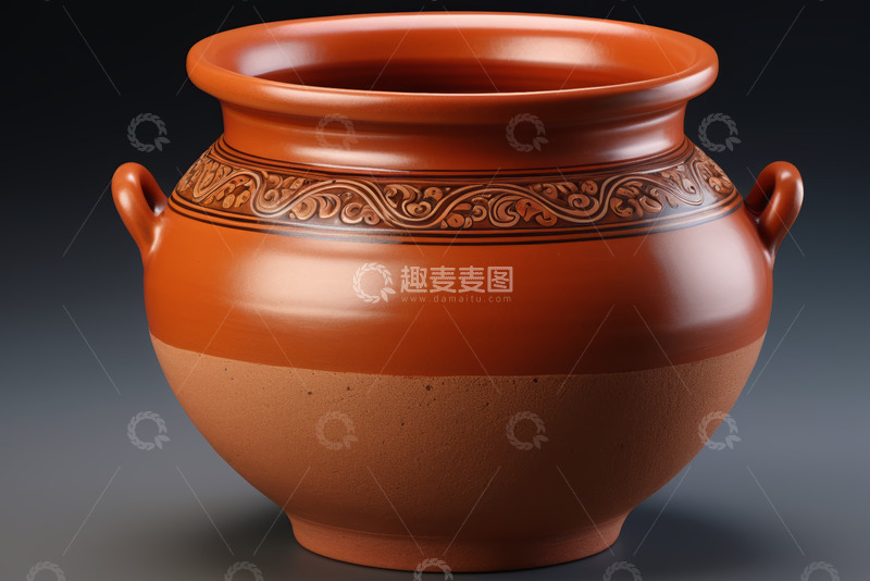 高清大图下载【趣麦麦图】传统陶罐特写