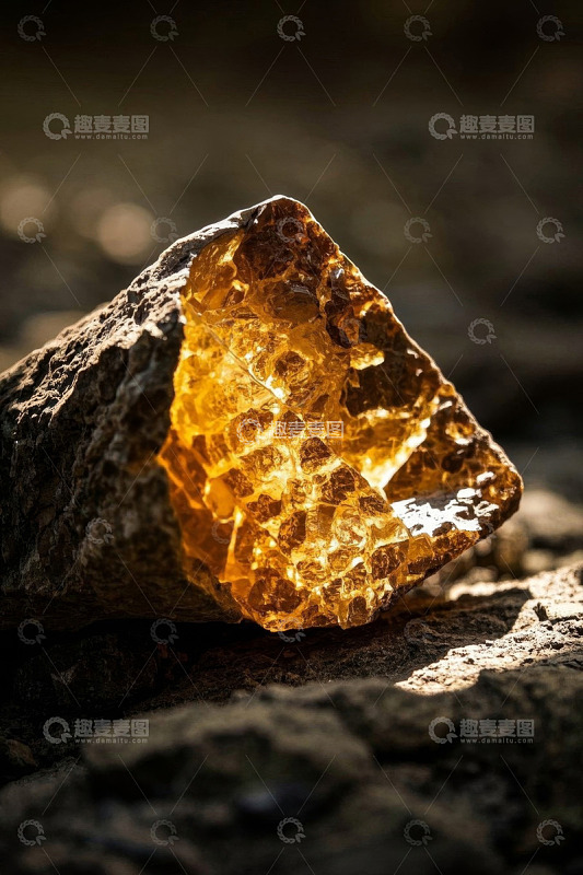 黄色矿石特写素材