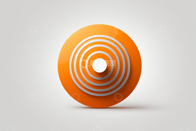高清大图下载【趣麦麦图】橙色立体同心圆抽象图案