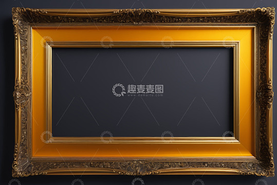金色装饰画框深色背景画面