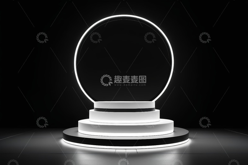 高清大图下载【趣麦麦图】带光环的圆形展示台